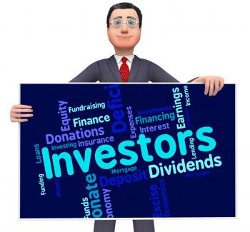 Investors Word Means Return On Investment And Growth