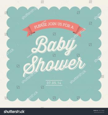 Baby Shower Invitation Card Editable Type Stock Vector 135110846 ...