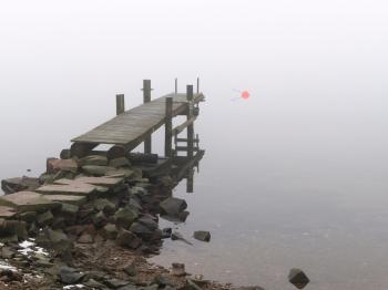 Jetty in fog at Holländaröd 2