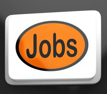 Jobs Button Shows Hiring Recruitment Online Hire Job