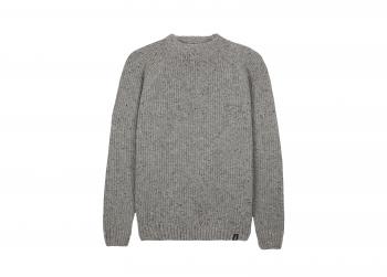 Men's Mora Grey Merino Wool Fisherman's Rib Jumper | Finisterre