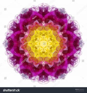 Vector Triangle Pattern Background Kaleidoscope Flower Stock Vector ...
