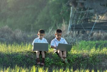 Kids using Laptops