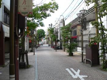 Kyomise cobbelstone shopping street in Matsue, Japan