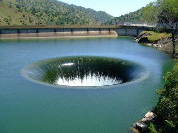 Monticello Dam Drain Hole, The Glory Hole in Lake Berryessa. ~60 ...
