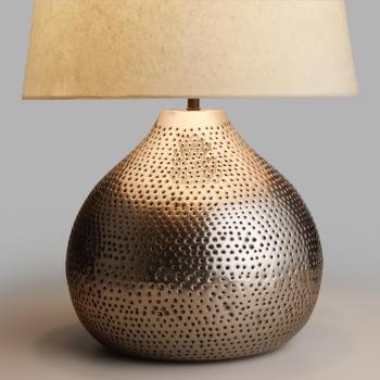 Pewter Prema Punched Metal Table Lamp Base | World Market