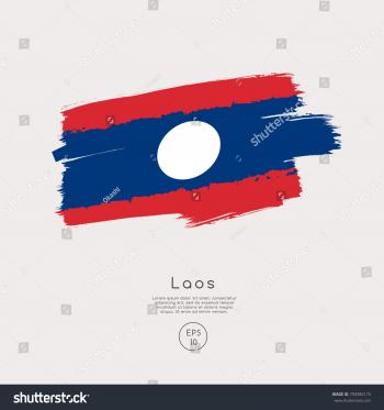 Laos Grunge Flag
