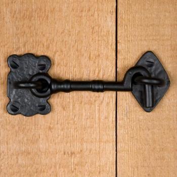 Hand-Forged Iron Cabin Door Hook Latch - Hardware