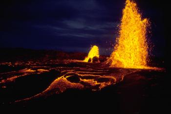 How hot is a Hawaiian volcano?