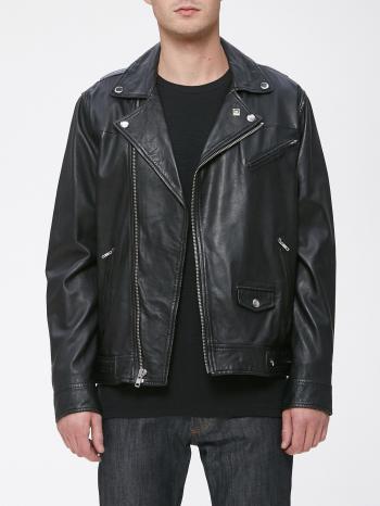 Men's Slim Fit Bastards Motorcycle Leather Jacket | OBEY Clothing ...