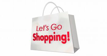 Lets Go Shopping Bag Store Buy Sale Words 3d Animation Motion ...