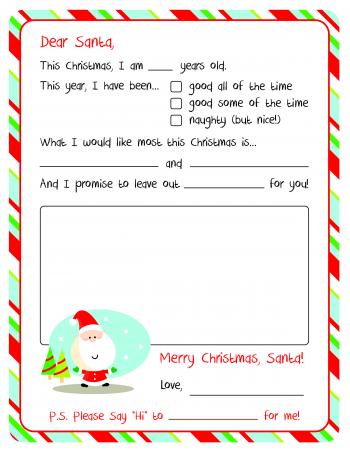 Letter to Santa – Free Printable | Printable letters, Free printable ...