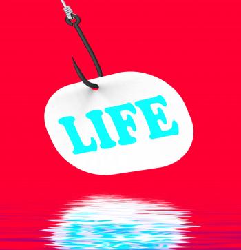 Life On Hook Displays Happy Lifestyle Or Prosperity