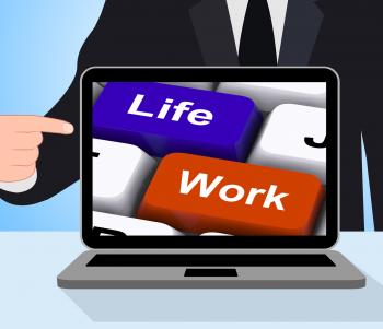 Life Work Keys Displays Balancing Job And Free Time