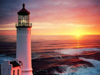 Beautiful Lighthouses at Sunset HD Wallpaper, Background Images