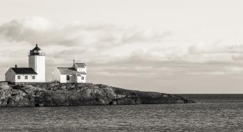 Lighthouse in Grayscale Poster