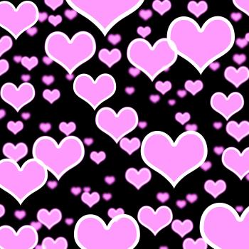 Lilac Hearts Bokeh Background On Black Showing Love Romance And Valent
