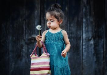 Little Girl in Blue Dress