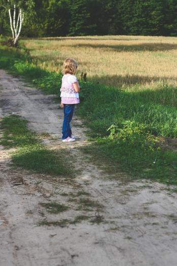Little girl on path