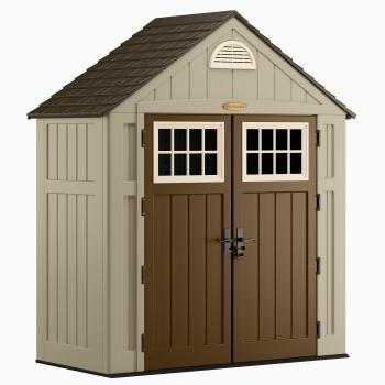 Suncast Alpine 7.5 ft. x 3.5 ft. Resin Storage Shed - Lawn & Garden ...