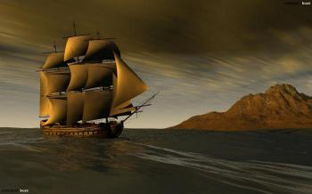A lonely ship HD Wallpaper