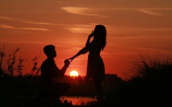 Proposing for love and romance at sunset romantic night | HD ...