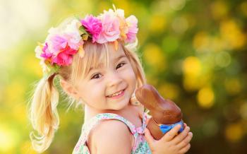 Kid, Girl, Smiling, Lovely, Flowers, Blonde, Toy, Bokeh, Photography ...