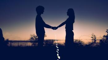 Wallpaper Lovers, Couple, Sunset, Silhouette, 4K, Love, #9636