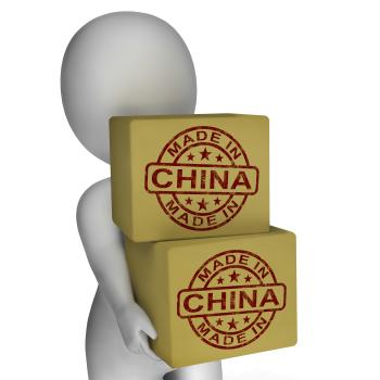 Made In China Stamp On Boxes Shows Chinese Products