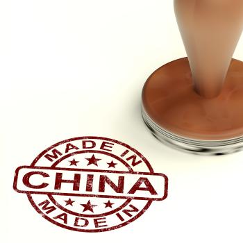 Made In China Stamp Showing Chinese Product Or Produce