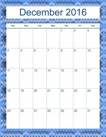 Madison's Peak December 2016 Calendar