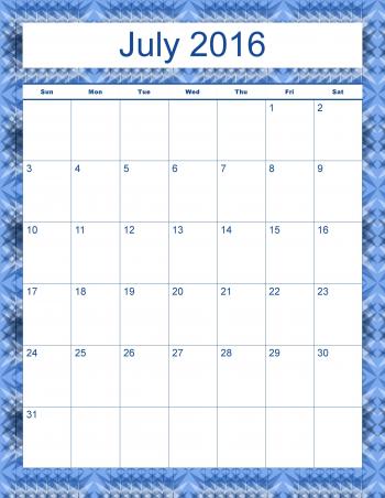 Madison's Peak July 2016 Calendar