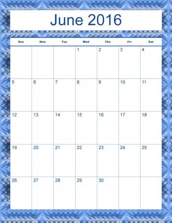Madison's Peak June 2016 Calendar