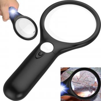 Amazon.com : Professional Magnifying Glass 3x and 45x w/ 3 LED ...
