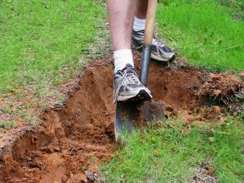 Man digging a hole