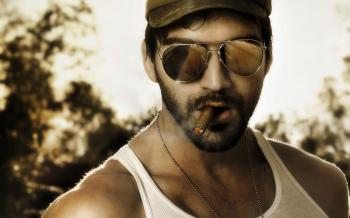 Military Man Smoking Cigar widescreen wallpaper | Wide-Wallpapers.NET