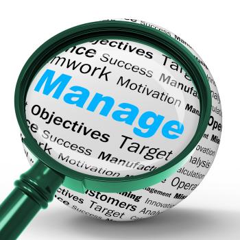 Manage Magnifier Definition Means Business Administration Or Developme