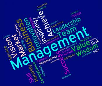 Management Words Represents Boss Company And Wordcloud