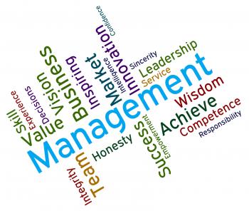 Management Words Shows Directors Bosses And Head