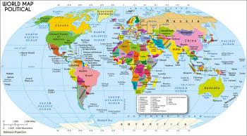Large World Map in Robinson Projection in 2000px