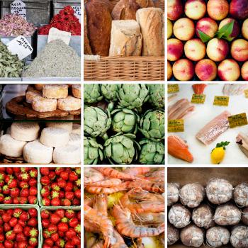 Market food collage