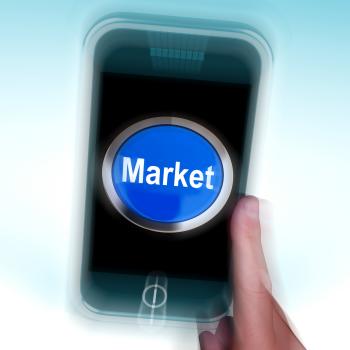 Market On Mobile Phone Means Marketing Advertising Sales
