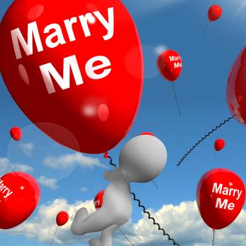 Marry Me Balloons Represents Engagement Proposal for Lovers