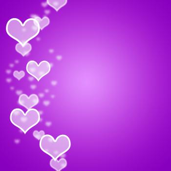Mauve Hearts Bokeh Background With Blank Copyspace Showing Love And Ro