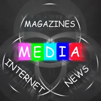 Media Words Displays Magazines Internet and News