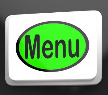 Menu Button Shows Ordering Food Menus Online