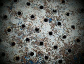 Metal Holes Rusted Background