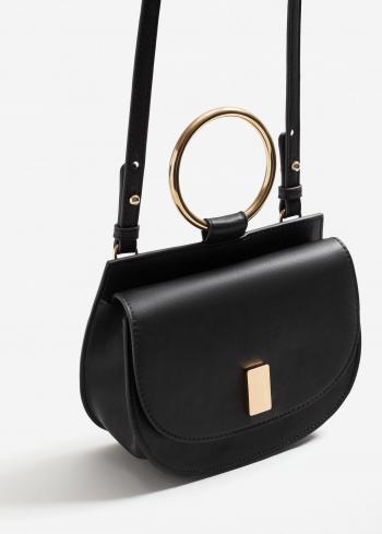 Lyst - Mango Metallic Handle Shoulder Bag in Black