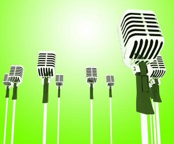Microphones Mics Shows Musical Group Or Concert