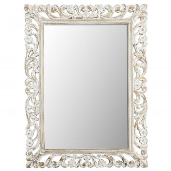 White Floral Carved Wood Frame 36x48 Mirror | Pier 1 Imports